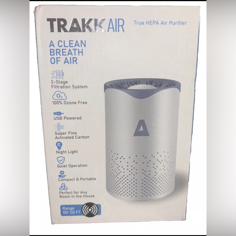 TRAKK Air Purifier - Silver and Blue